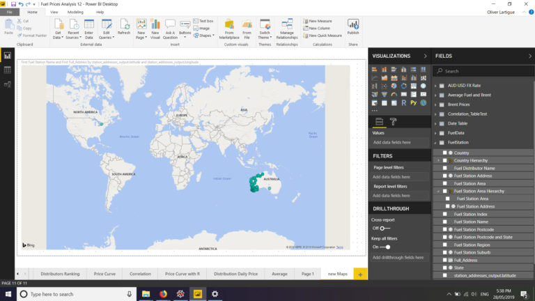 Visualisation of data and map in Power BI - Jefe Finance